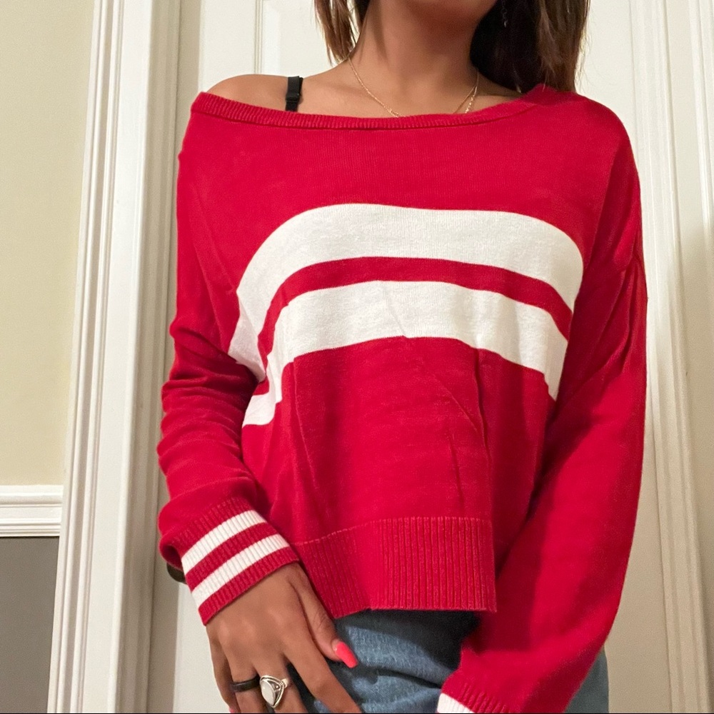 GARAGE red and white striped sweater!